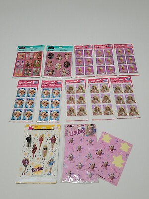 Vintage Barbie Stickers Lot of 12 Packs Hallmark C.A. Reed Party Express $34.95