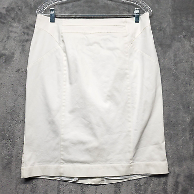 #ad Worthington Skirt Womens 14 White Pencil Skirt Knee Length Lined Professional $13.94