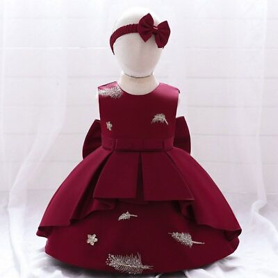 #ad Baby Girl Party Dress Christmas Costume For Evening Dresses Big Bow Flower Dress $51.37