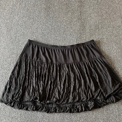 Torrid Womens Mini Skirt Plus Size 4X Crinkle Pleated Stretchy Puffy Black Comfy $22.99