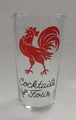 #ad Vintage Cocktail Mixing Pitcher quot;Cocktail For Fourquot; Red Rooster $24.95