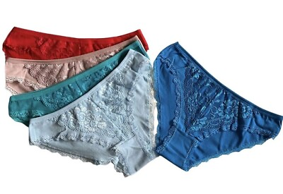 #ad Nice 5 Women Bikini Panties Brief Floral Lace Underwear Size M L XL #329 $10.99