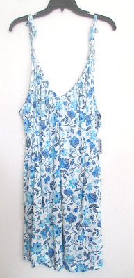 #ad #ad Old Navy Women#x27;s Plus Sundress 2X Green Floral Cotton Blend Spaghetti Straps $23.99