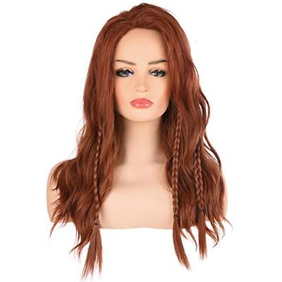 Womens Long Wavy Brown Hair Wigs Natural Heat Resistant Synthetic Ginger Wi... $20.59