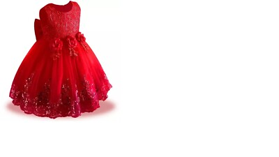 #ad European style girl wedding dress birthday party tutu RED dresses for 2 3 yrs $20.99