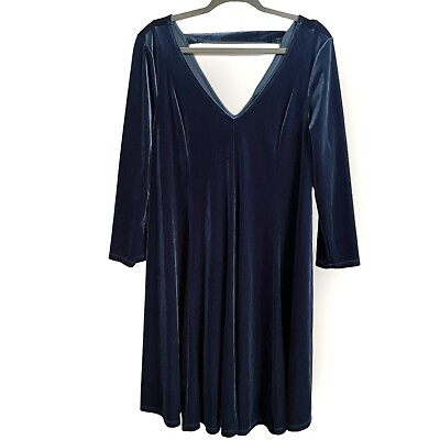 #ad Torrid Dress 2XL Velvet Blue Mini Plus Cocktail Party Boho Evening Classic Sexy $29.99