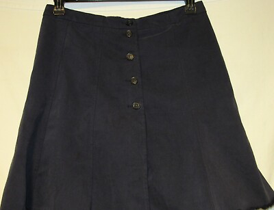 #ad Sisley Italian Black Denim Skirt w Ruffled Hem Size: Large 44 $28.00