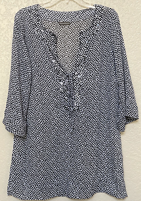 #ad TOMMY BAHAMA • Large • beach cover up Tunis sheer sequins black amp; white $28.00