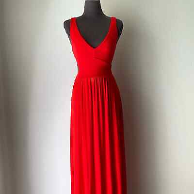 #ad Olivaceous sz M Sleeveless backless plunge maxi evening dress $40.00