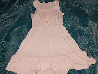 #ad Bebop Dress Sleeveless Ivory Boho Western Spring Stretch Sz Medium $12.00