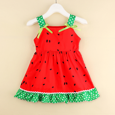 #ad NWT Watermelon Girls Red Sleeveless Ruffle Dress 18M 2T 3T 4T 5T $10.99