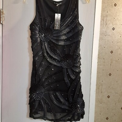 NWT Ladies Black Sparkly Cocktail Dress Size Small $9.99