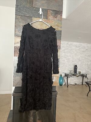 #ad NWT Women’s Lace Embellished Long sleeves Lace Dress Midi Size 10 $209 $99.00