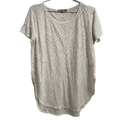 #ad Calypso St Barth White Scoop Neck Perforated Beach Cover Up XS $40.00