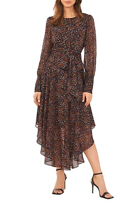 #ad Halogen Size L Paisley Dress Boho Length 43 57” Long Sleeve Lined J1 $18.00