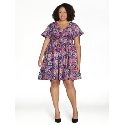#ad Woman’s Plus Size Ruffle Print Dress Size 5X $17.00