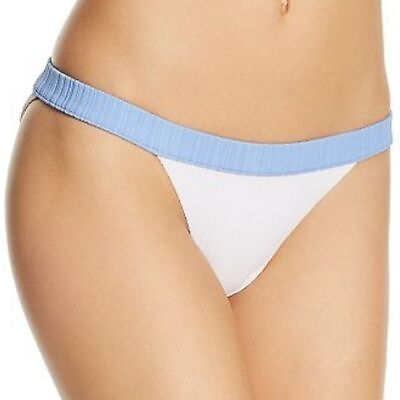 #ad Onia Women#x27;s White Leila Ribbed High Cut Bikini Bottoms Size Large New $7.99