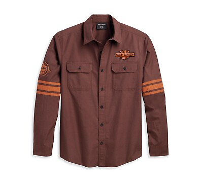 #ad Harley Davidson Men#x27;s Open Road Shirt Brown 96130 23VM $49.99