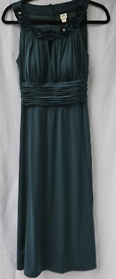 #ad Women#x27;s Clothes Sangria Dark Green Haltered Evening Party Dress Size 10 $25.00