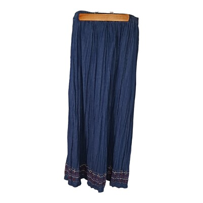 #ad VINTAGE JM Collection Denim Skirt Long Womens Western 100% Cotton $35.00