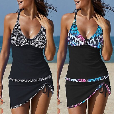 #ad Women#x27;s Swimwear Tankini 2 Piece Normal plus Size Bikini Tops for Women 3x $20.84