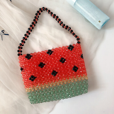 #ad Handmade Beaded Bag Cute Summer Watermelon Bag $33.99