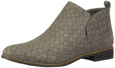 #ad Women#x27;s Rate Ankle Boot 6.5 Wide Dark Shadow Grey Perforated Microfiber Suede $72.54