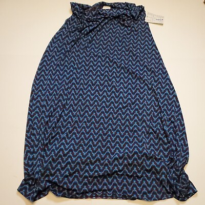 NWT LulaRoe Maxi Skirt Long Blue Patterned Women#x27;s Large Brand New With Tags $15.82