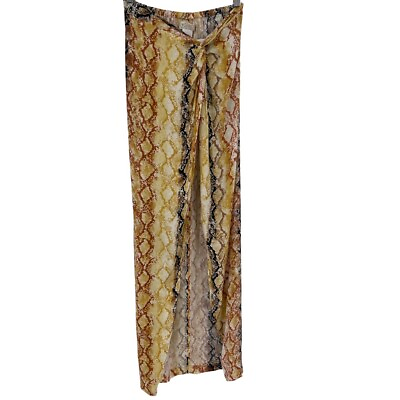 #ad L*Space Mia Swimsuit Cover Up Skirt Pretty In Python Brown Gold MIASK21 Women XS $70.00