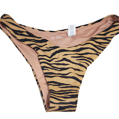 aerie NWT Cheekier Animal Print tiger High Cut Bikini Bottoms ONLY Size S $16.95