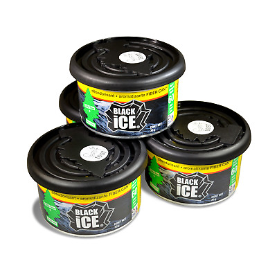 Little Trees Fiber Can Car Air Freshener 4 Pack Black Ice $11.67