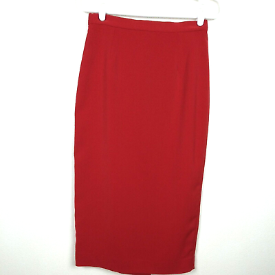 #ad Women#x27;s Skirt Long Red Pencil Straight Waist 27 L31.5 Back Slit Career Workwear $12.74