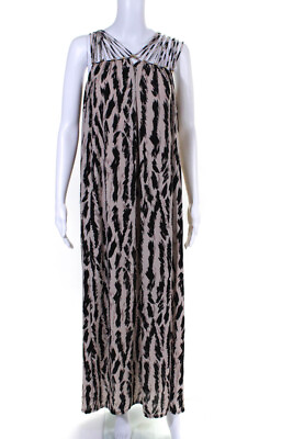 #ad BCBGMAXAZRIA V Neck Spaghetti Straps Maxi Dress Striped Size S $40.81