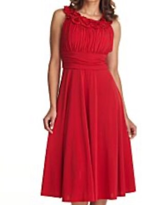 #ad #ad Jessica Howard Full Swing Red Roses Party Dance Cocktail Dress size 4 Petite $29.00