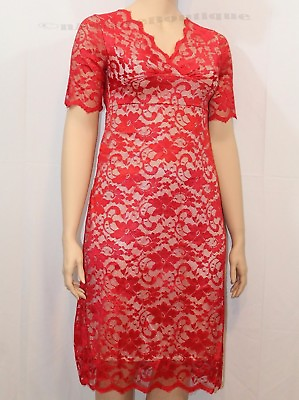 #ad Plus Size Sexy Cocktail Red Lace Midi Dress Dress XL XXL $67.49