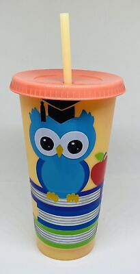 #ad Graduation Owl On Books 24fl Oz color changing Cute tumbler gift idea $8.00