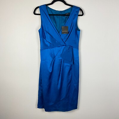 #ad Nanette Lepore Feel Pretty Dress Sleeveless V Neck Blue Size 6 $69.95