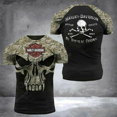Harley Davidson Limited Edition Men#x27;s Skull Shirt 3D All Over Print S 5XL $22.96