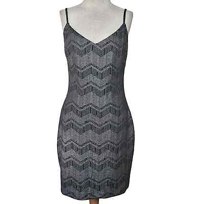 Black and Silver Bodycon Cocktail Dress Size 8 $31.50