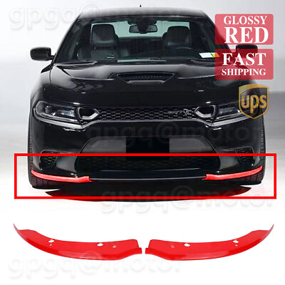RED For Dodge Charger SRT Scat Pack 2015 2019 Front Bumper Lip Splitter Spoiler $26.99
