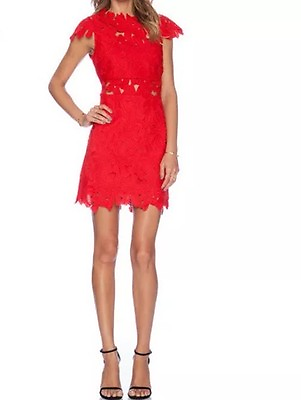 #ad Women#x27;s Red Lace Holiday Sexy Fitted Sheath Cocktail Dress S M L new $45.00
