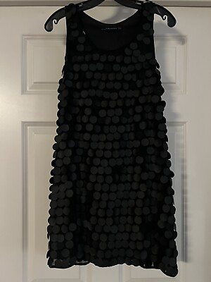 Zara Party Night Out Party Women’s Size Small Black Disc Dress Mini Sleeveless $36.00