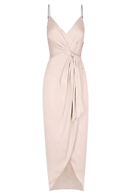 #ad Shona Joy Luxe Tie Front Cocktail Dress Midi Pink Size AU 10 AU $129.00