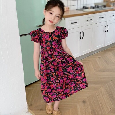 Princess Summer Baby Girls Dress Ruffles Sleeve Floral Cake Dress Knee Length $19.99