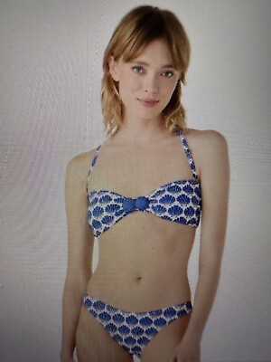#ad *NWT* Kate Spade New York Shell Print Bandeau Bikini Set Size L $148 $85.00