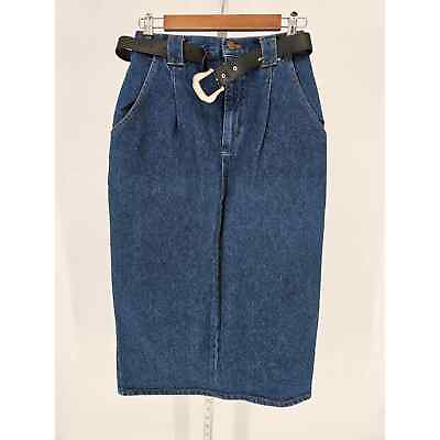 #ad #ad Backroad Blues Womens Sz 10 Vintage Midi Length Blue Jean Western Skirt NEW $21.60