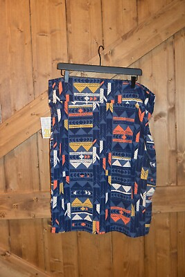 #ad LuLaRoe Women#x27;s Cassie Skirt Size 3XL Blue with Pink White Yellow Triangles NWT $16.12