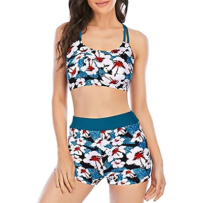 #ad Sz XL 2 Piece High Waisted Sporty Bikini Swimsuit X003ACSW6P $10.00