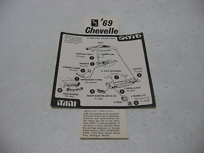 #ad Instruction Sheet Only AMT Mini 1969 Chevy Chevelle Model Kit #M784 100 $10.95