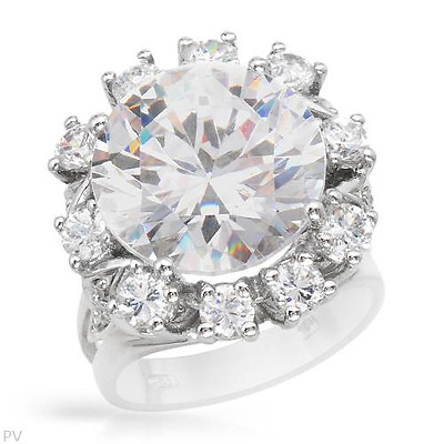 #ad #ad Pretty Cocktail Ring With 21.50ctw Cubic zirconia in 925 Sterling silver Size 6 $49.99
